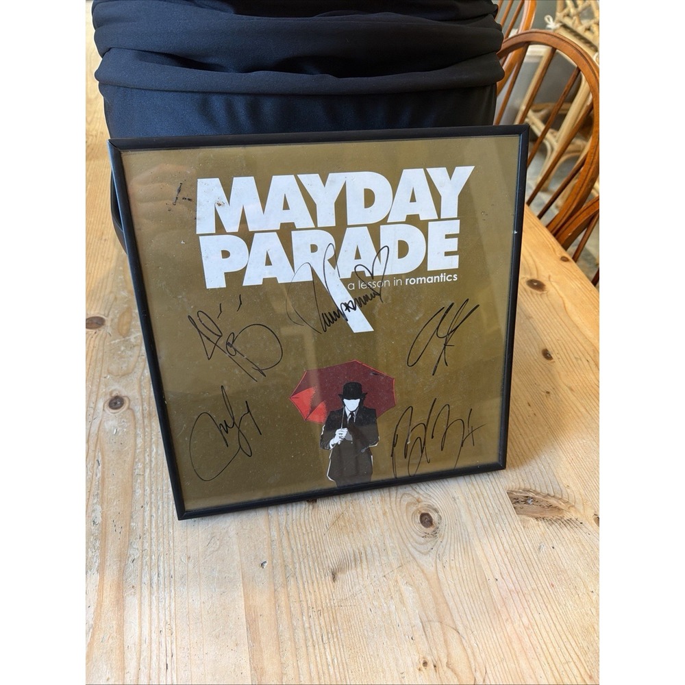 "Signed" Mayday Parade A Lesson in Romantics Gold Colored Vinyl 12" LP Record